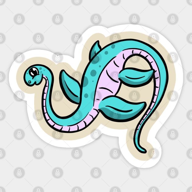 plesiosaurus diplodocus dinosaur cartoon character Sticker by Squeeb Creative